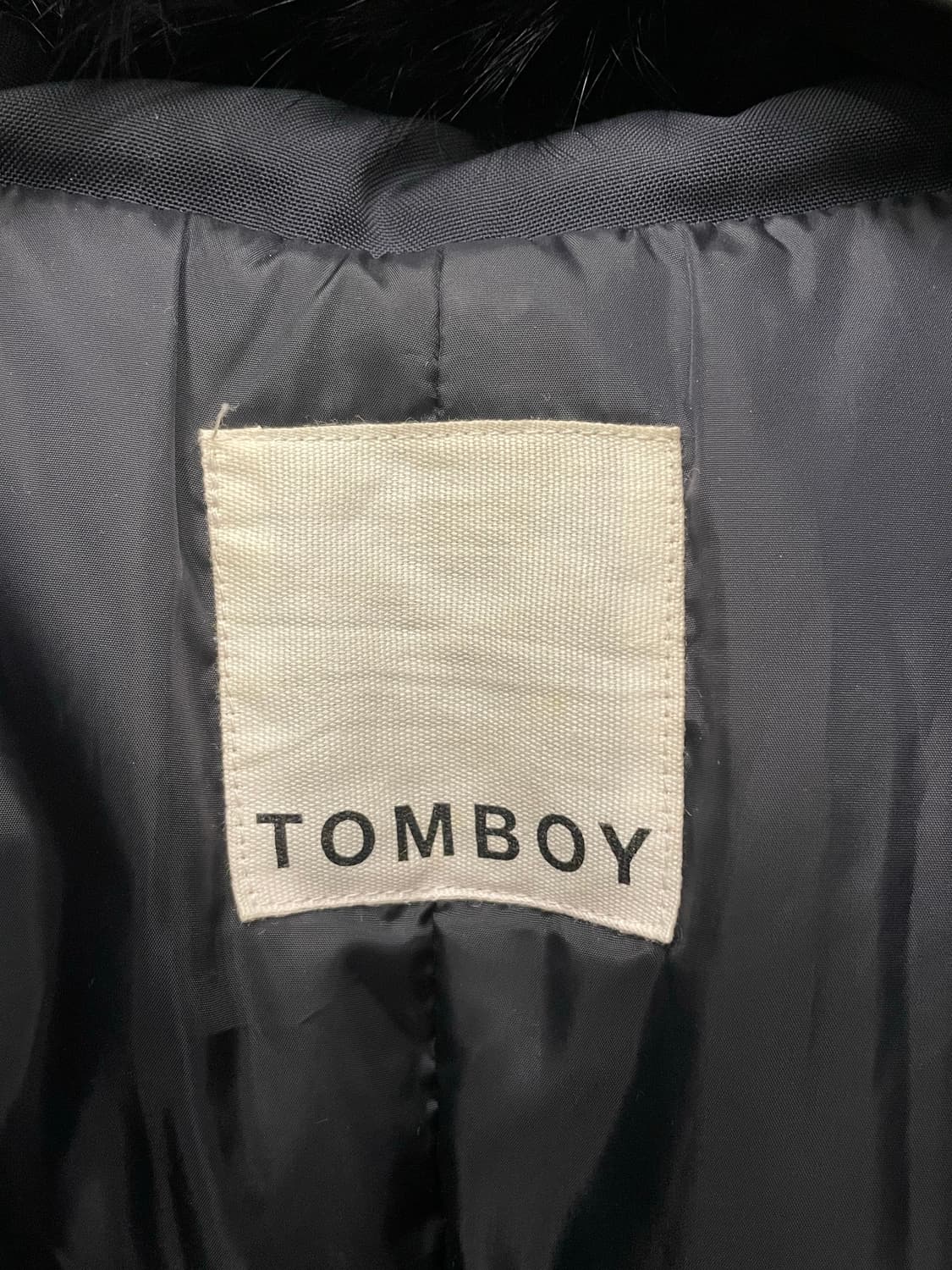 스튜디오 톰보이 라쿤 퍼 후드 덕다운 롱패딩 블랙 S 상품이미지4