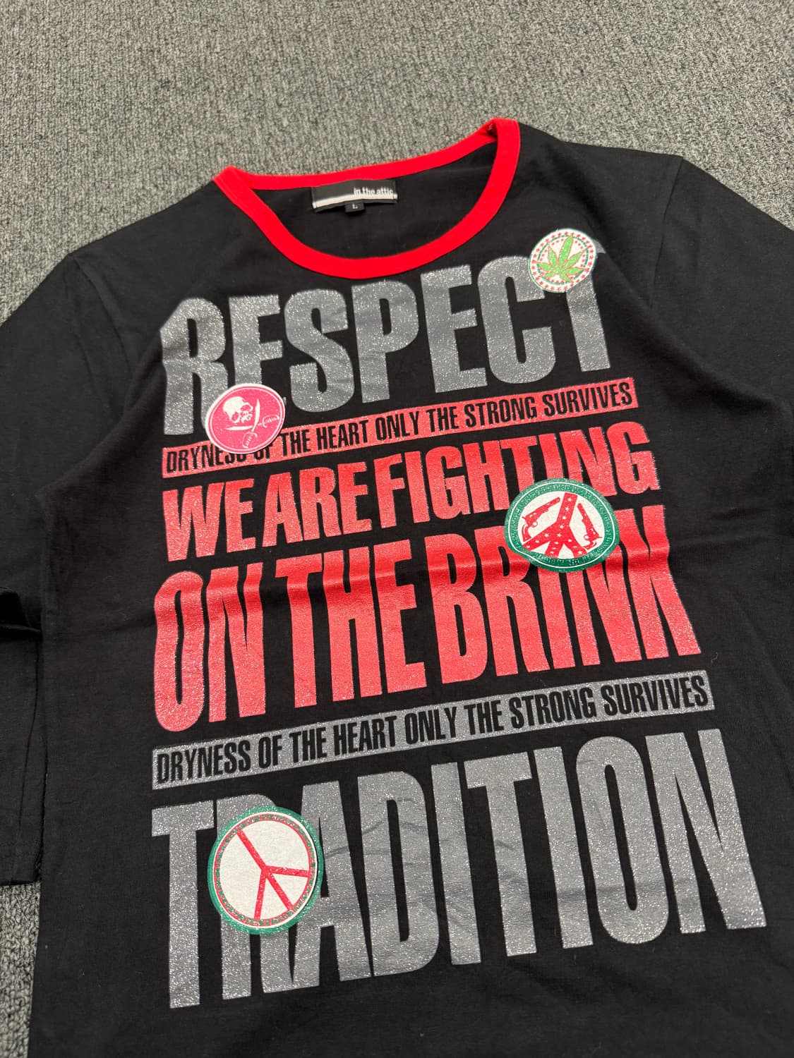 L)In The Attic 빈티지 프린팅 여성 칠부 티셔츠 상품이미지2