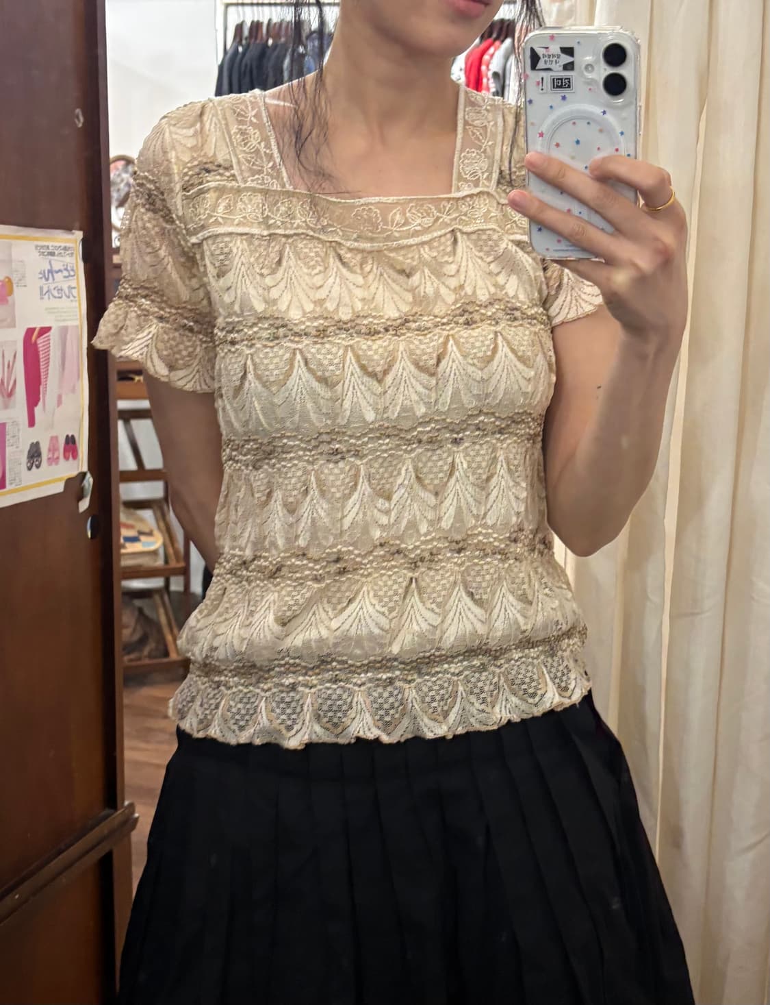 jpn vintage race 1/2  blouse 상품이미지2