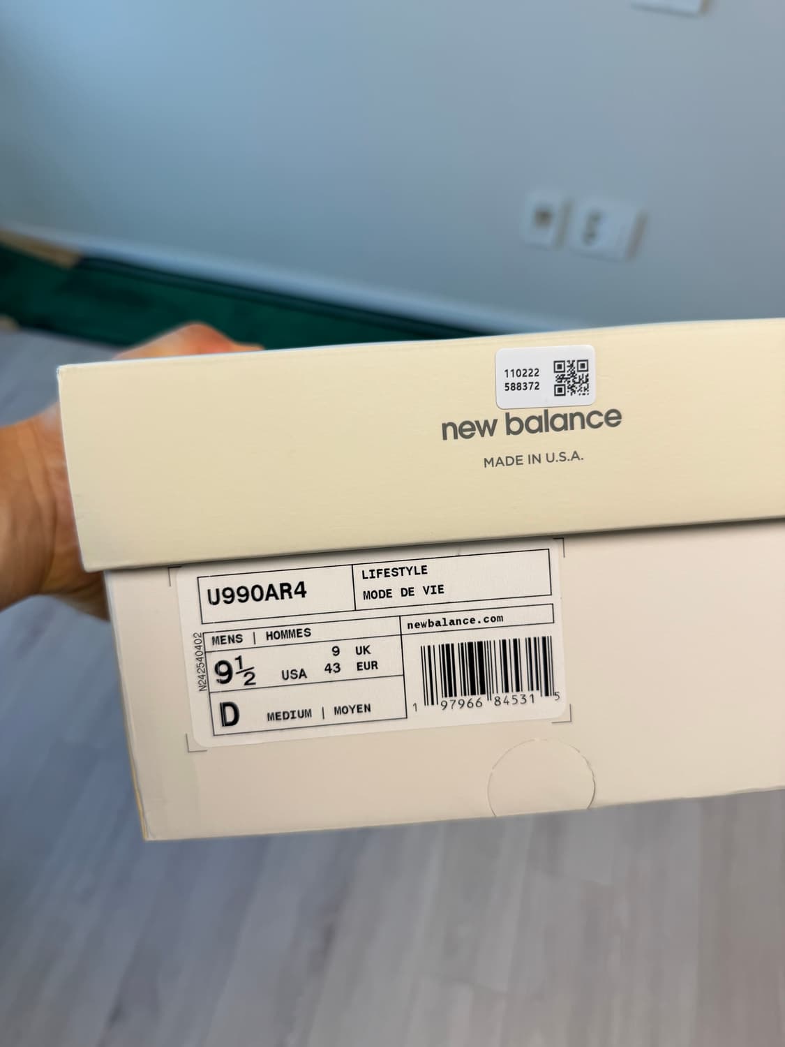 (새상품)뉴발란스 x 오라리 990v4 메이드 인 USA 275 상품이미지3