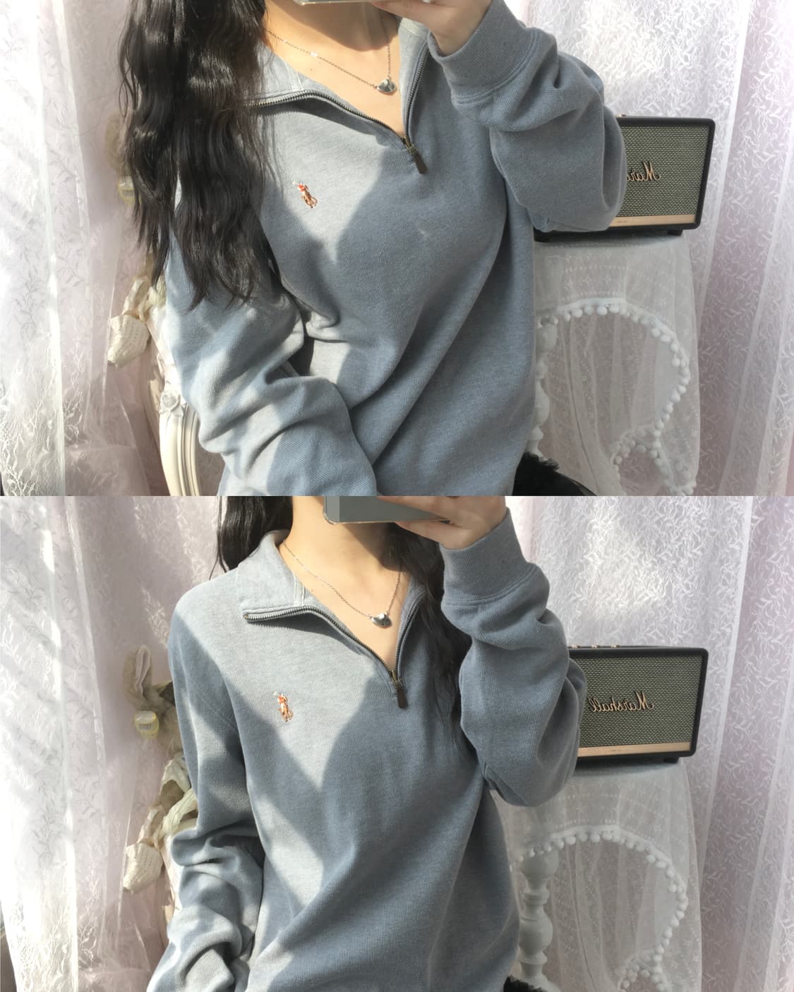 Polo grey half-knit 상품이미지2