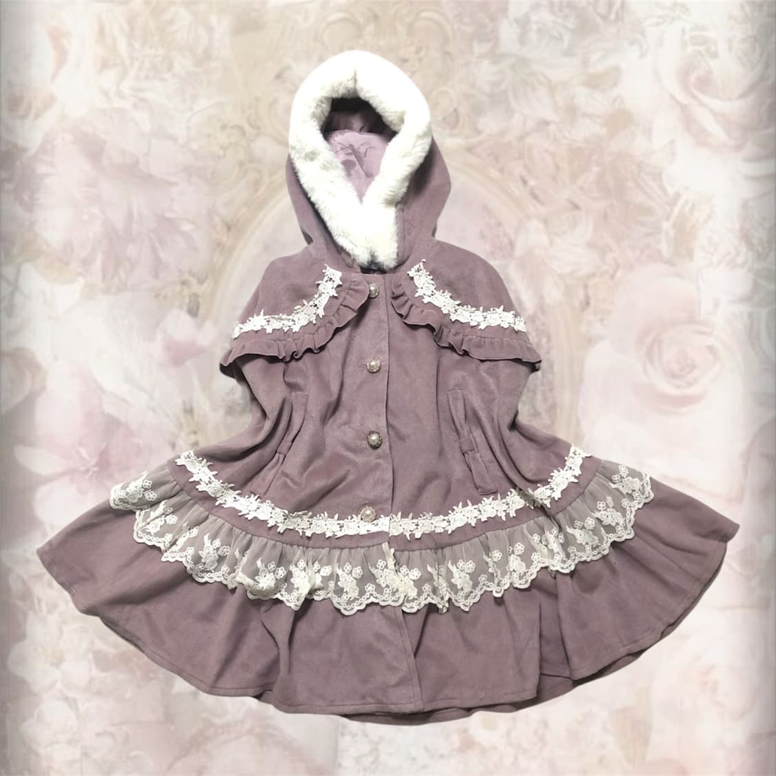 초희귀 엑시즈팜 히메갸루 라떼갸루 케이프 코트 빈티지 리즈리사 모리걸 상품이미지1