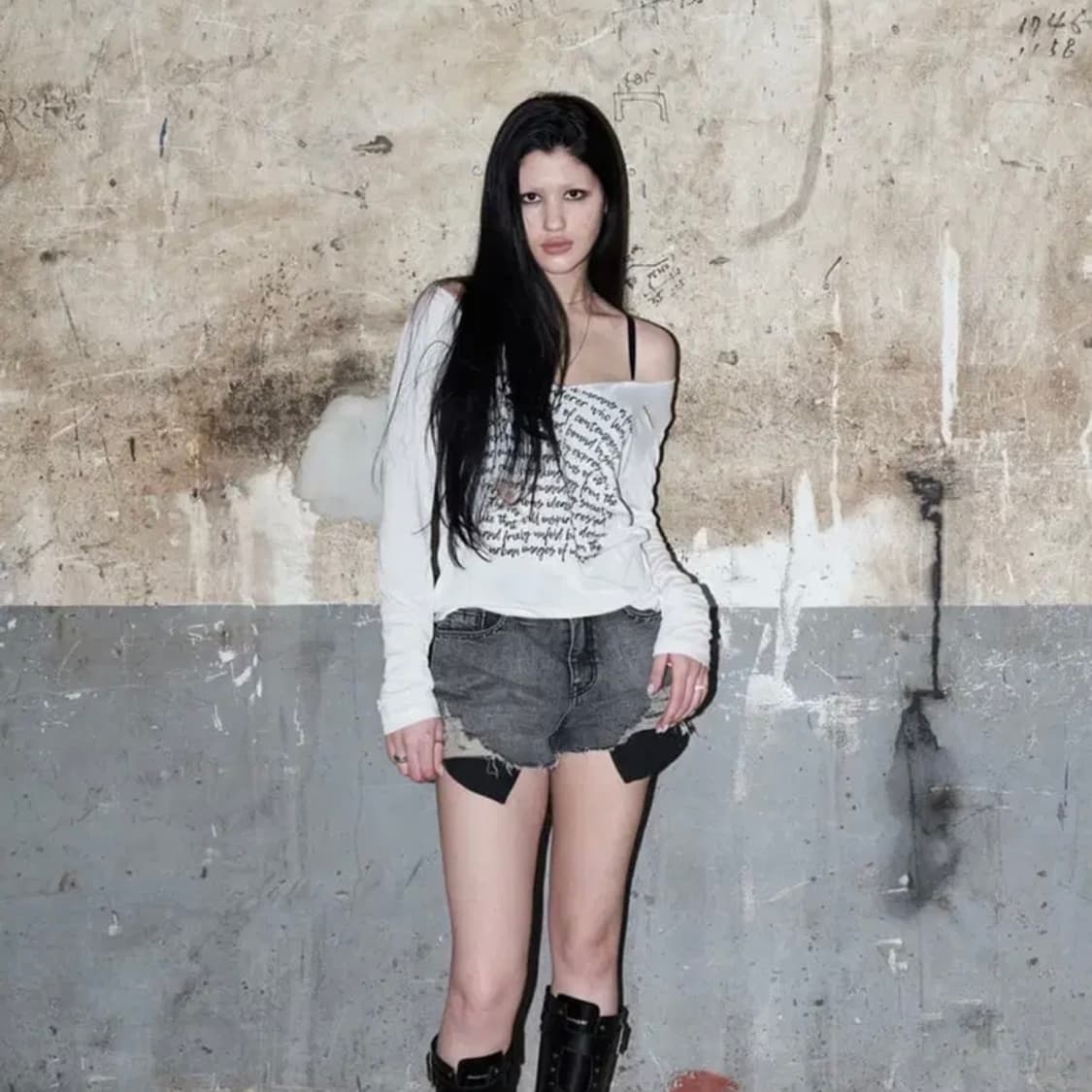 보헴서 보헤미안 서울 스터드 쇼츠 그레이 반바지 데님쇼츠 상품이미지2