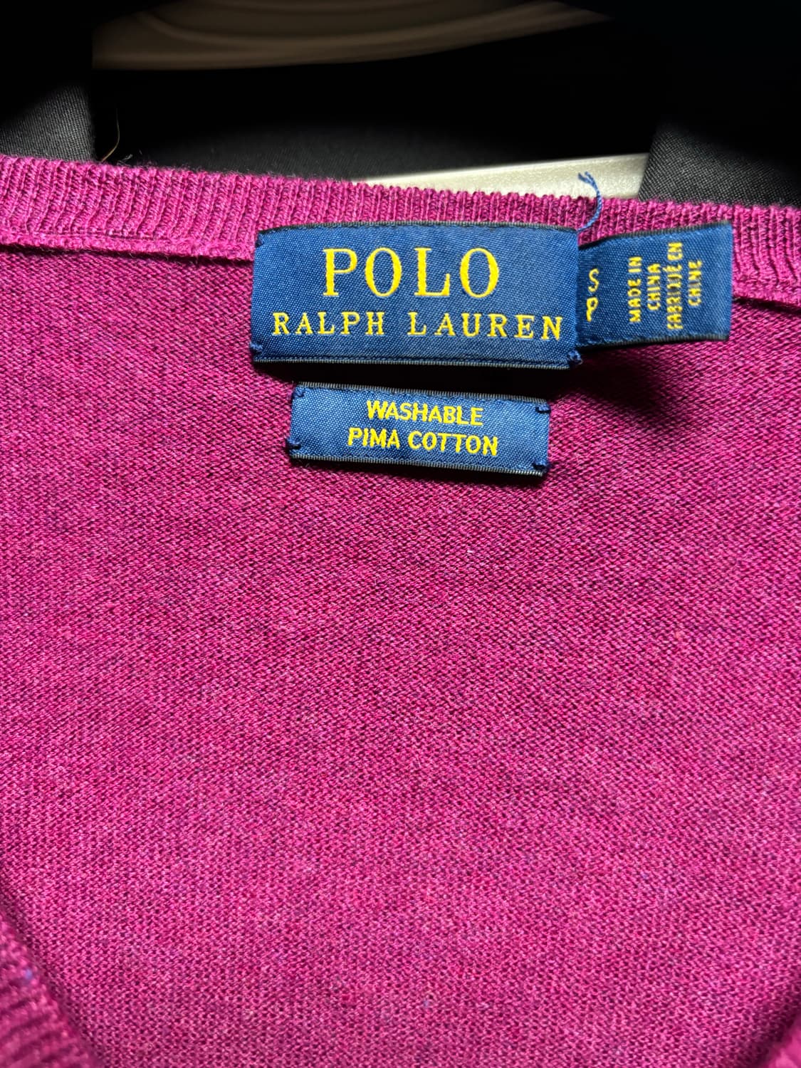 폴로 랄프로렌 워셔블 피마코튼 브이넥 니트 S 상품이미지3