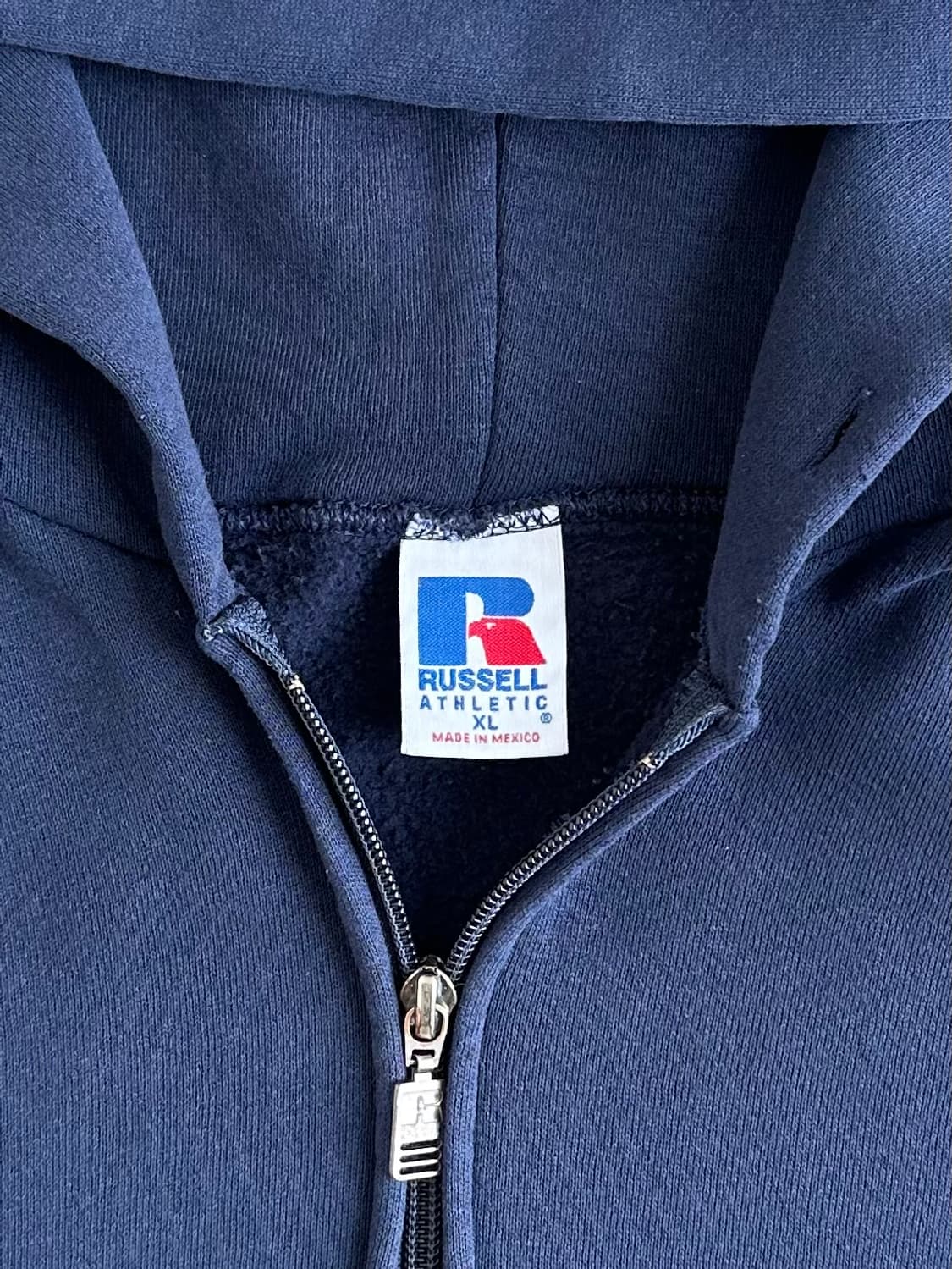 90s 빈티지 러셀 후드집업 네이비 XL 상품이미지5