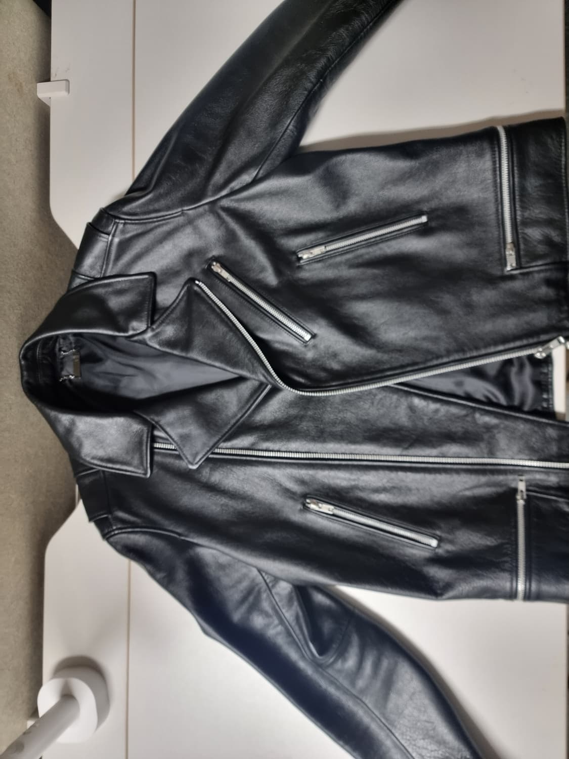 드로우핏 가죽 바이커 레더 자켓 상품이미지3