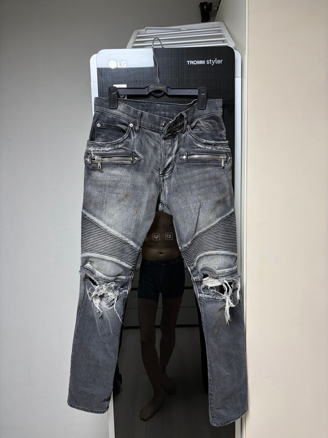 발망 디스트로이드 바이커진 그레이 size 30 상품이미지1