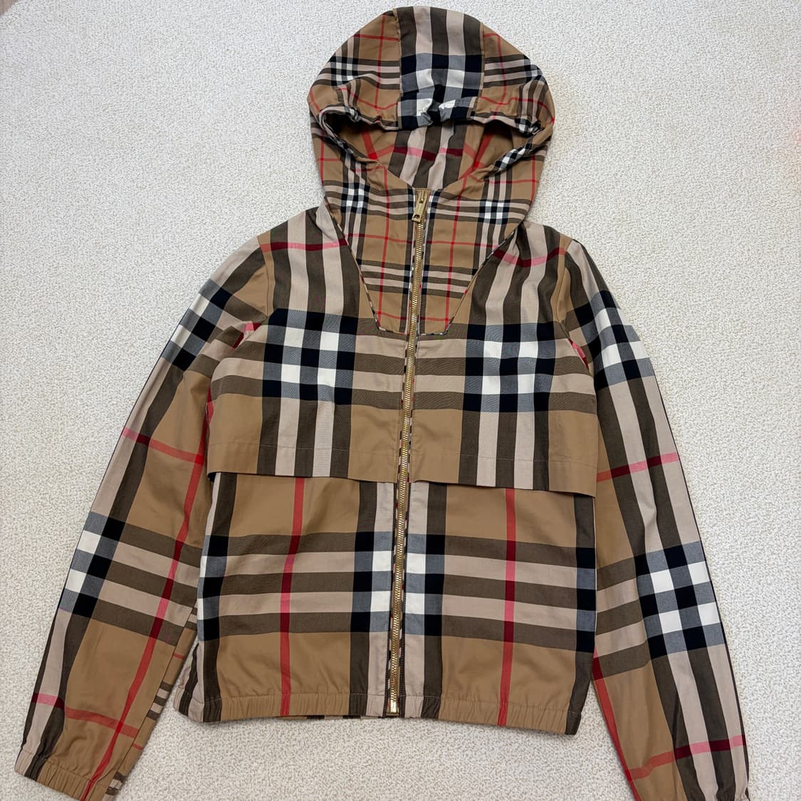 정품 버버리 체크 후드 바람막이 자켓 상품이미지2