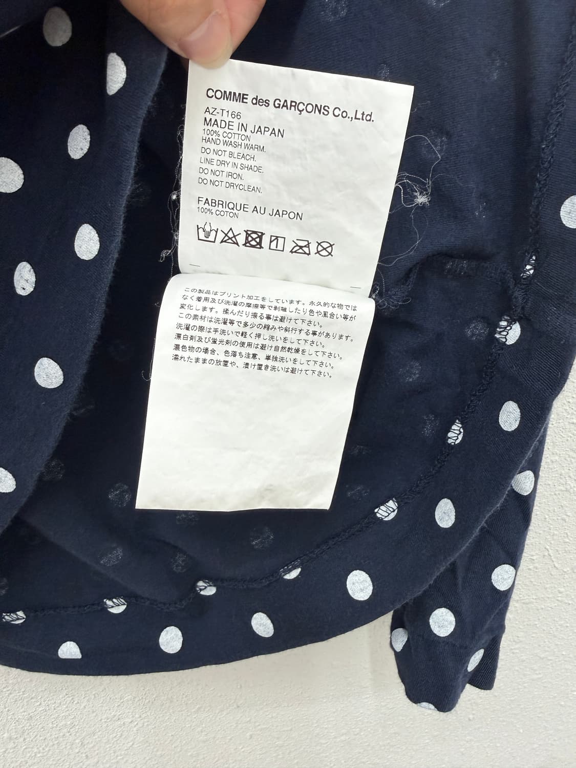 꼼데가르송 플레이 도트 긴팔 네이비 티셔츠 상품이미지6