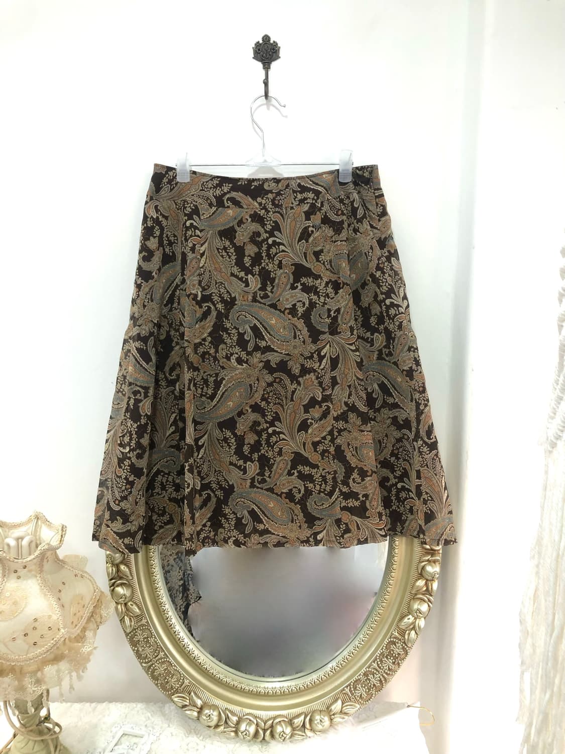 brown glitter paisley midi skirt 상품이미지1