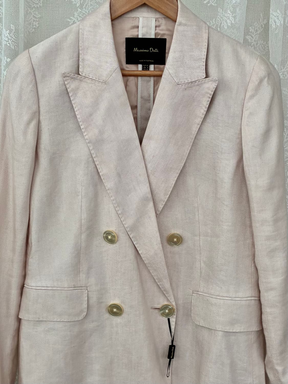 40) 마시모두띠 린넨 블레이저 자켓 핑크 상품이미지3