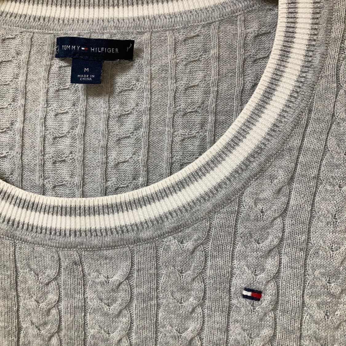 타미힐피거 로고 케이블 니트 면소재 봄니트 상품이미지3