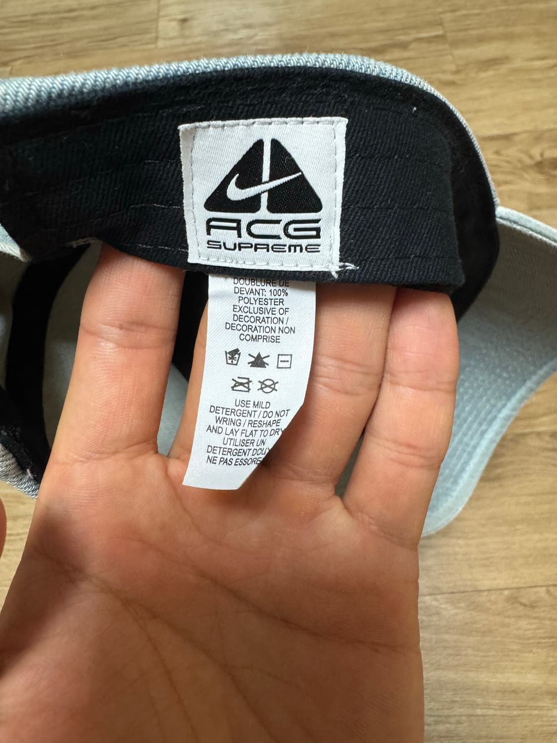 슈프림 x 나이키 ACG 데님 6-패널 캡 워시드 블루 - 22FW 상품이미지4