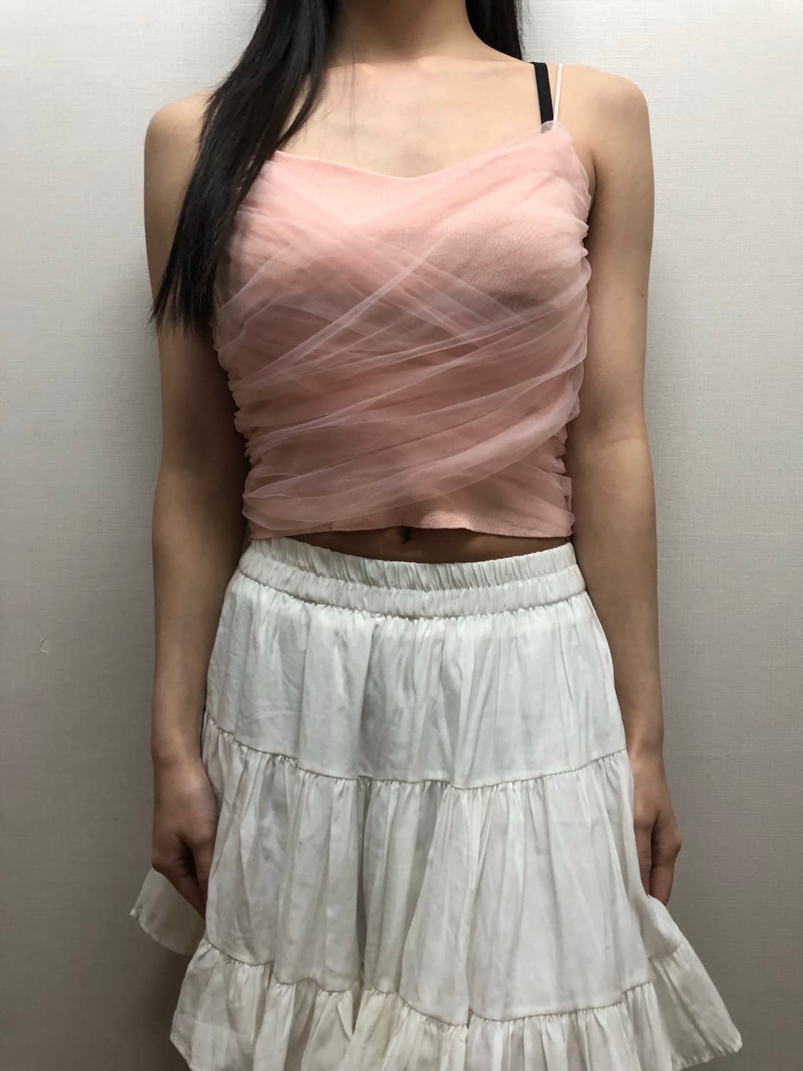빈티지 핑크 레이스 슬리브리스 상품이미지4