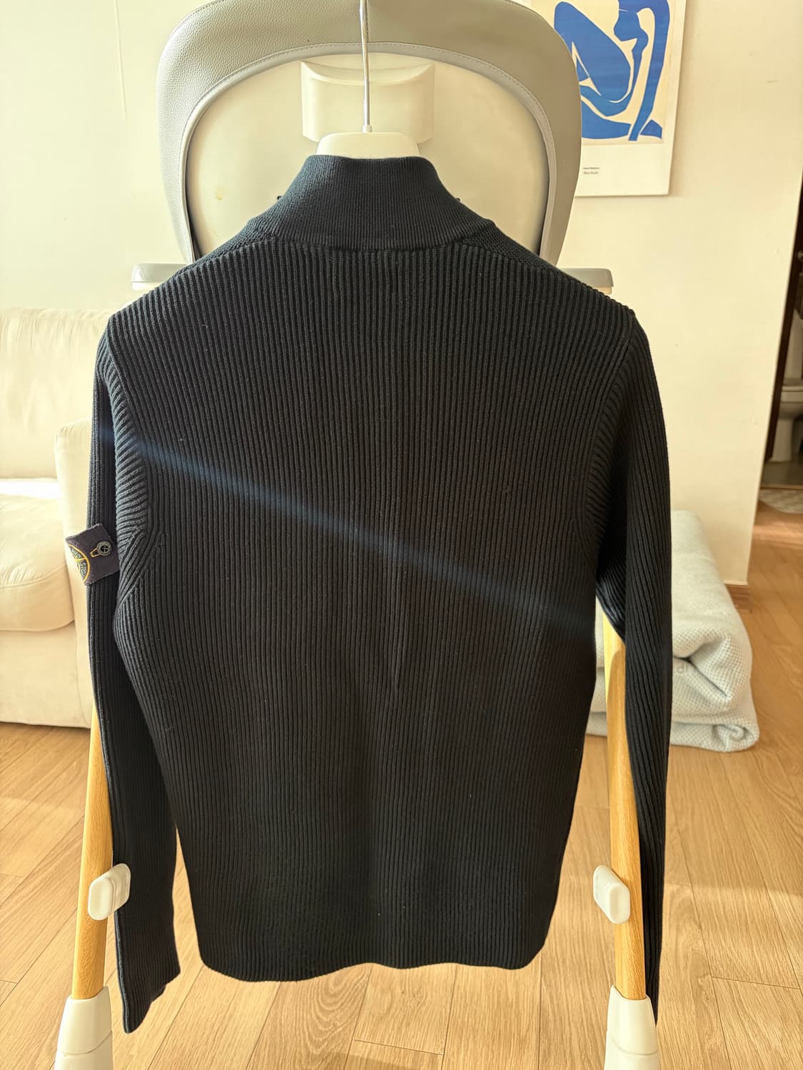 [M] 스톤아일랜드 블랙 니트 집업 상품이미지6