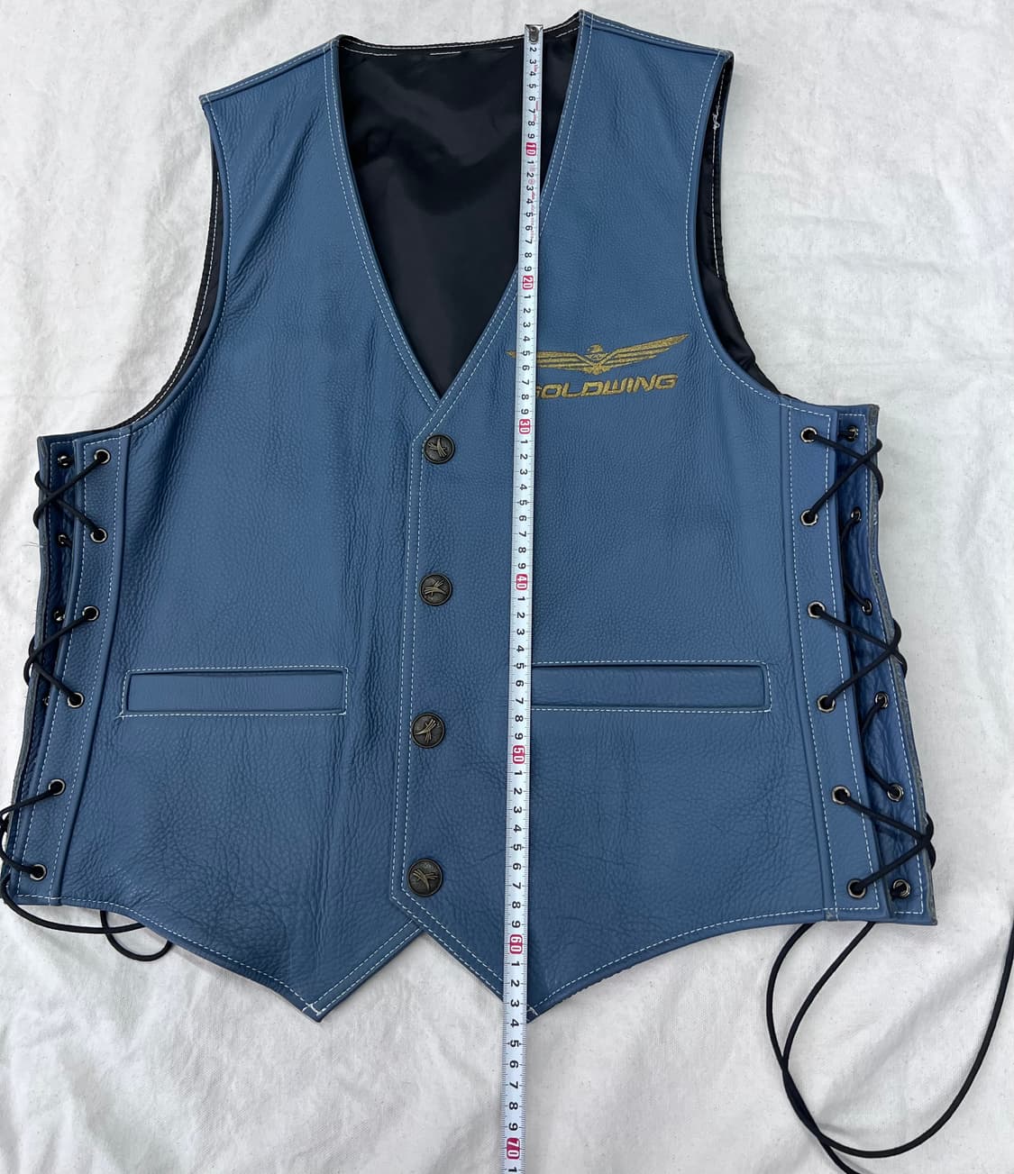 골드윙 블루 가죽 조끼  상품이미지8