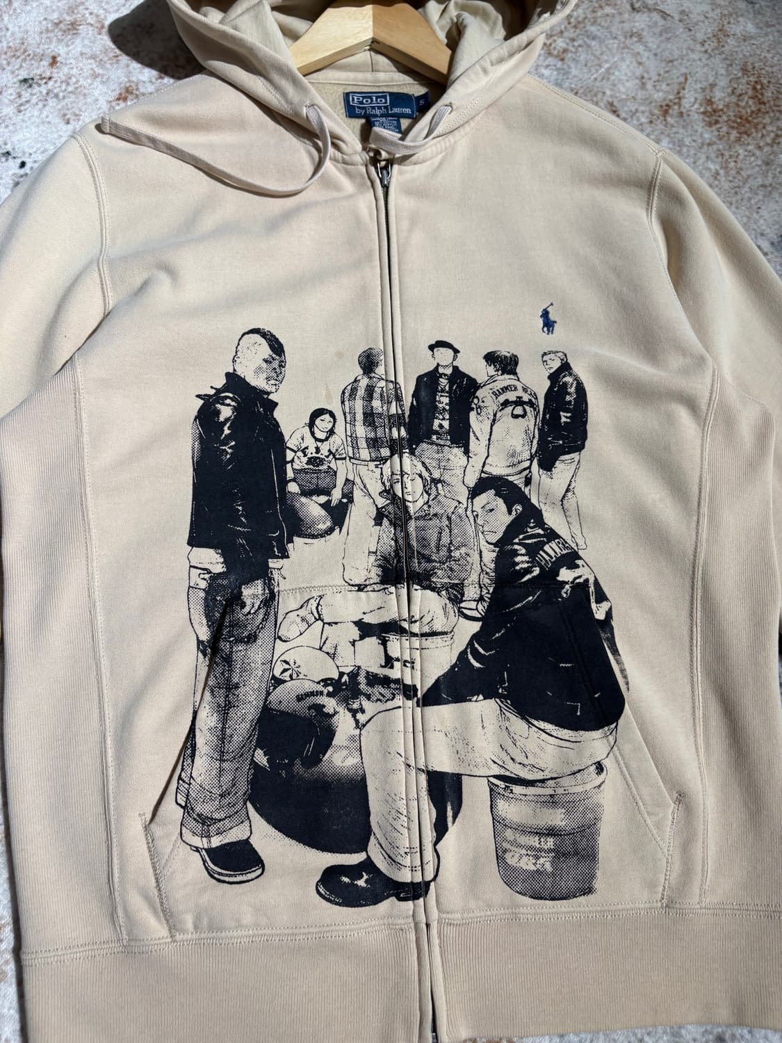 폴로 빈티지 프린팅 커스텀 후드집업 상품이미지2