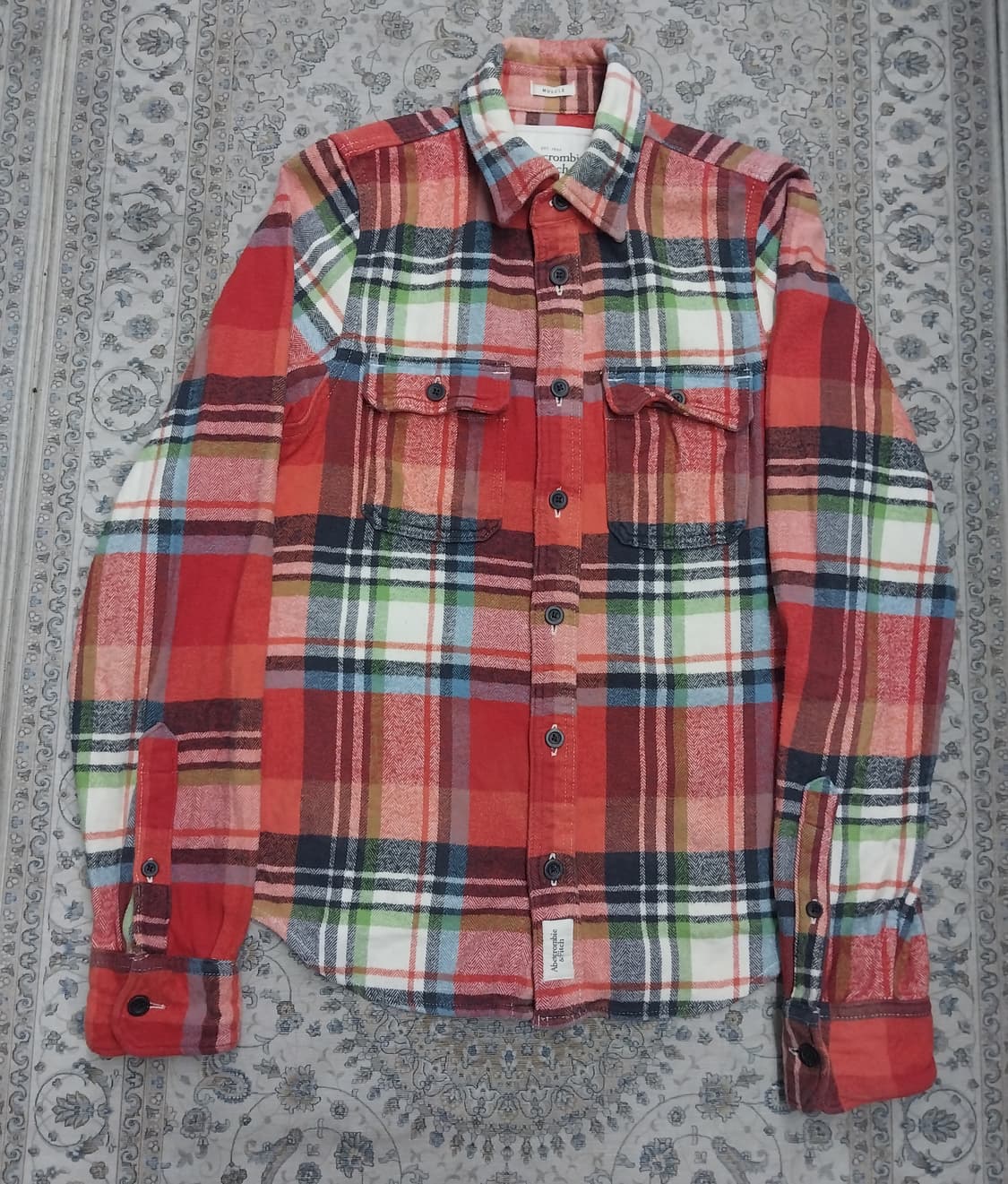 아베크롬비 멀티 체크 플란넬 셔츠 M 상품이미지1