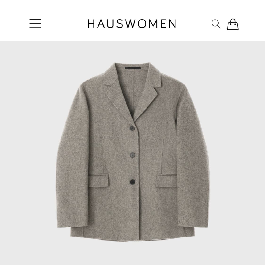 하우스(HAUS) 핸드메이드 3버튼 울자켓 프리사이즈 새상품 상품이미지1