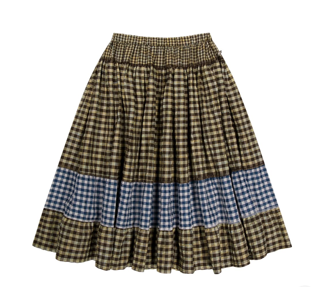 코이세이오 모리 체크 스커트 브라운  상품이미지1