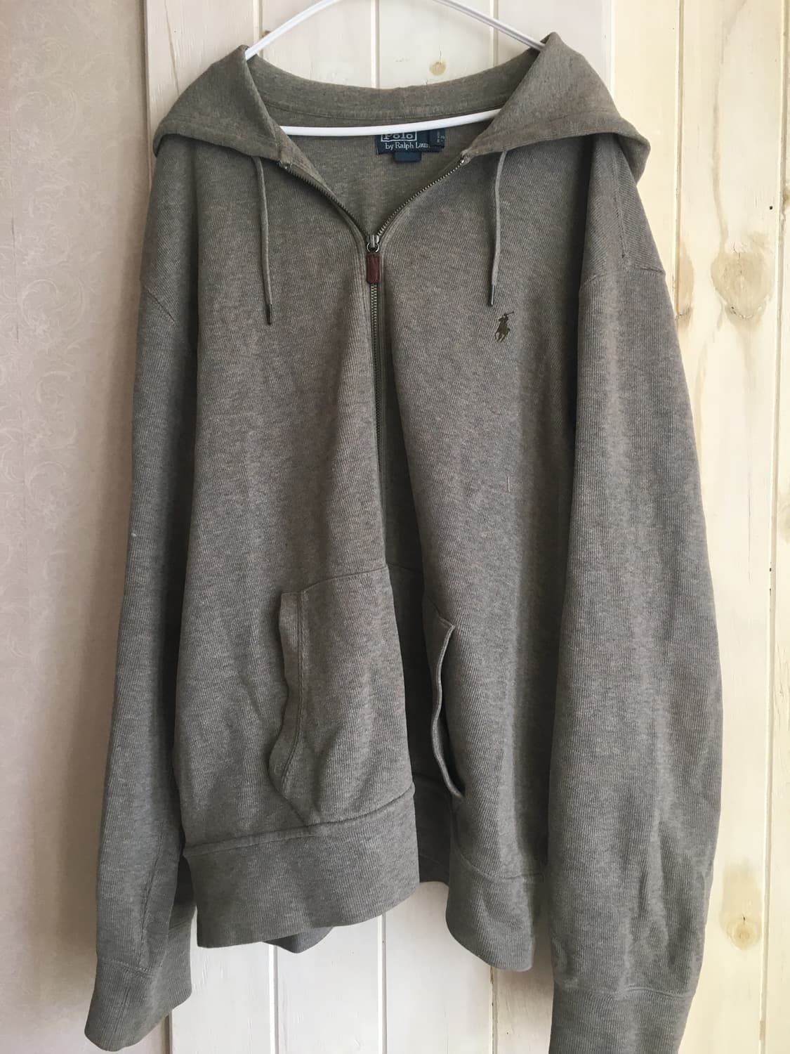 폴로 빈티지 니트 후드집업 카키브라운 상품이미지3