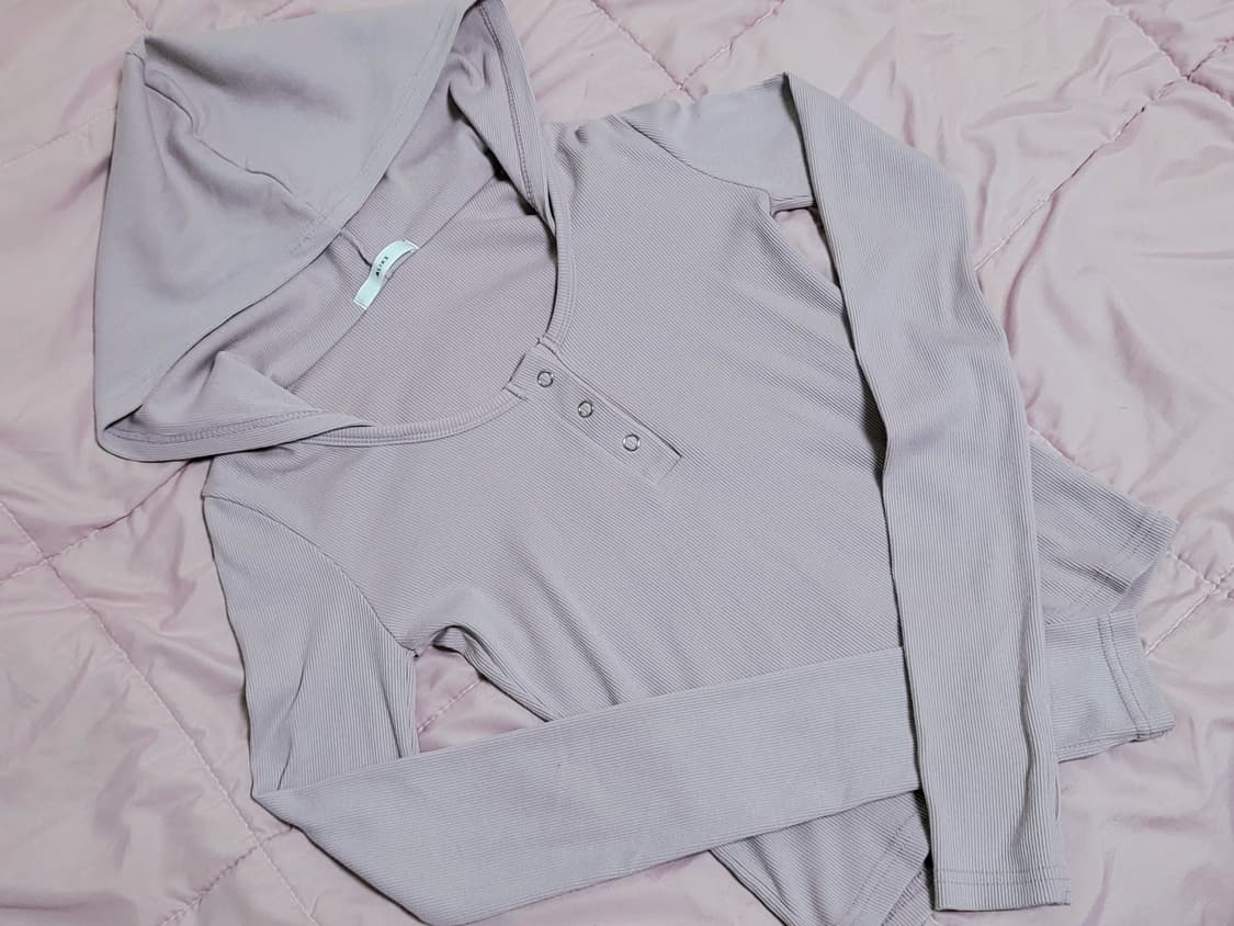 모래하우스 ribbed snap 티 핑크 상품이미지3