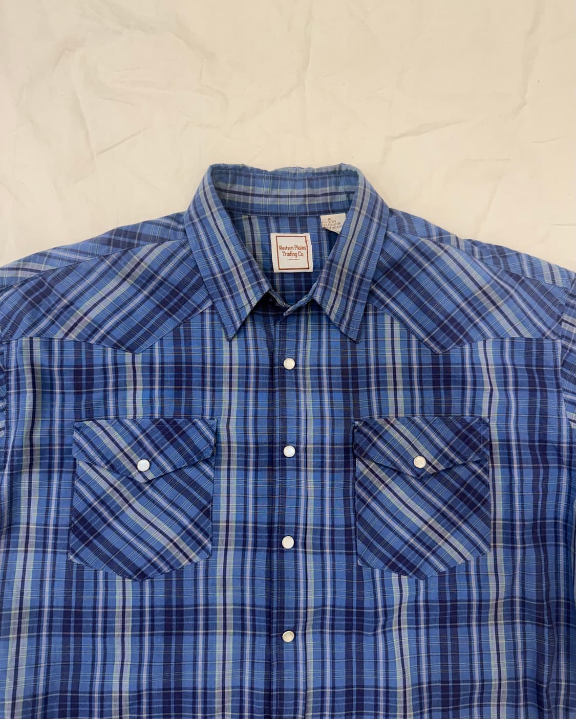 Western Plains Trading Co 블루 체크 웨스턴 셔츠 상품이미지1
