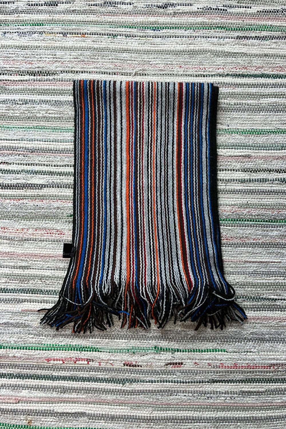 Black Multi Reversible Stripe Knit Scarf 상품이미지3