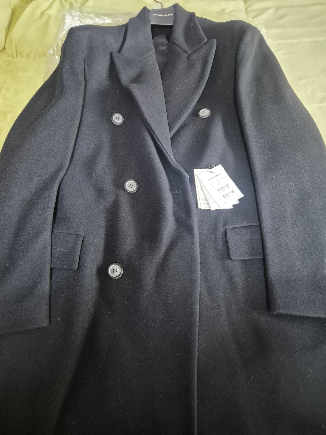 솔리드옴므 17fw 더블 롱코트 블랙 상품이미지3