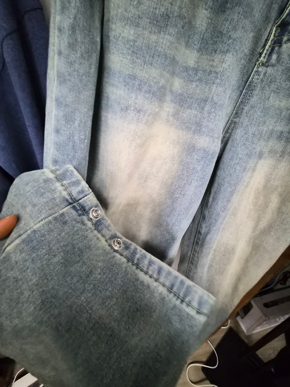 레터링 리본포인트 티. 세미 커브드 와이드 데님 상품이미지7