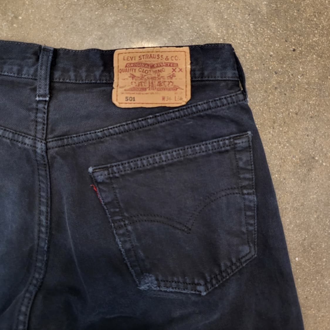 90s 리바이스 501 Made in France 데님 블랙진 상품이미지8