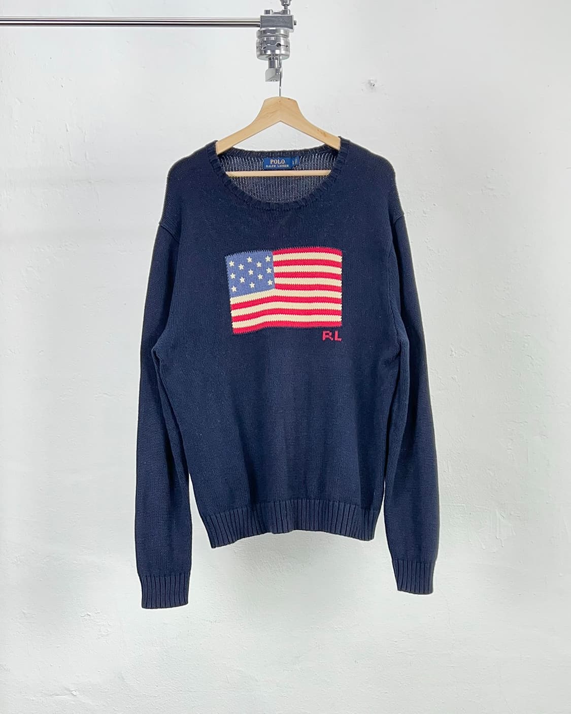 폴로 랄프로렌 네이비 성조기 코튼 플래그 니트 스웨터 상품이미지1