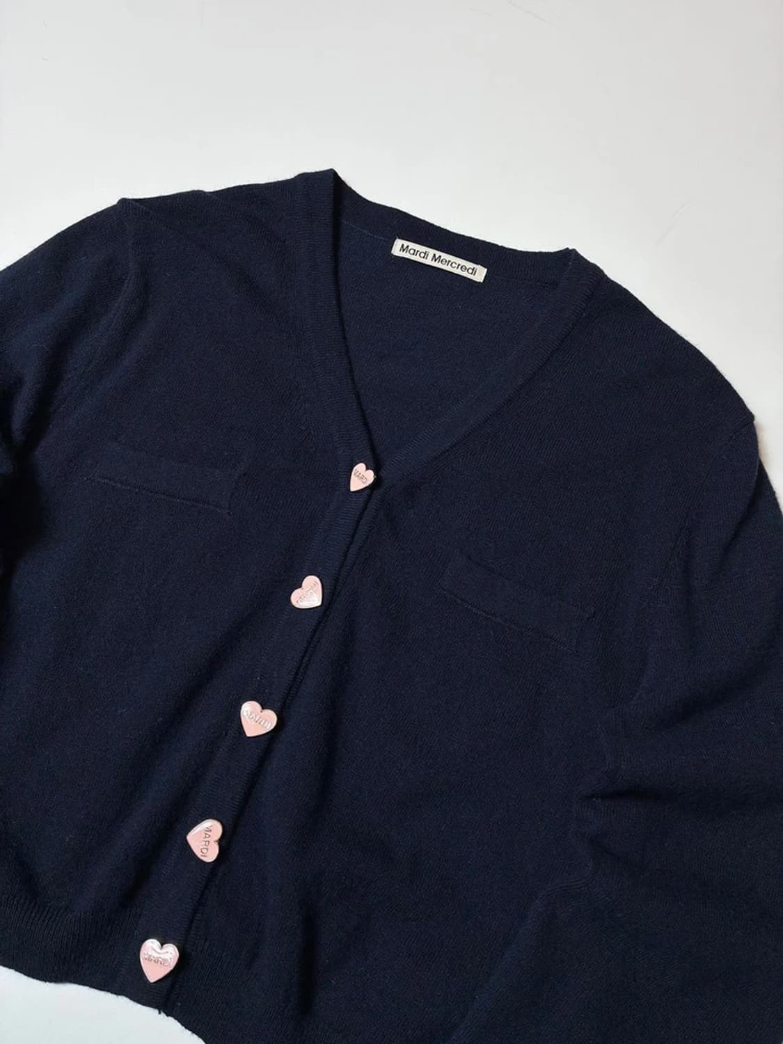 마르디메크르디 24ss 캐시미어 블렌드 하트버튼 니트 가디건 PN8640 상품이미지2
