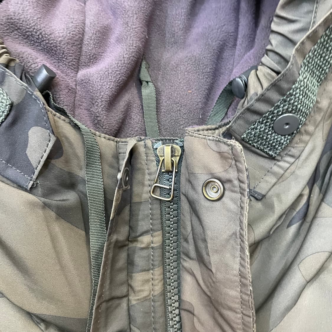 빈티지 밀리터리 카모 후드 헤비 점퍼 패딩 자켓 XL 상품이미지7