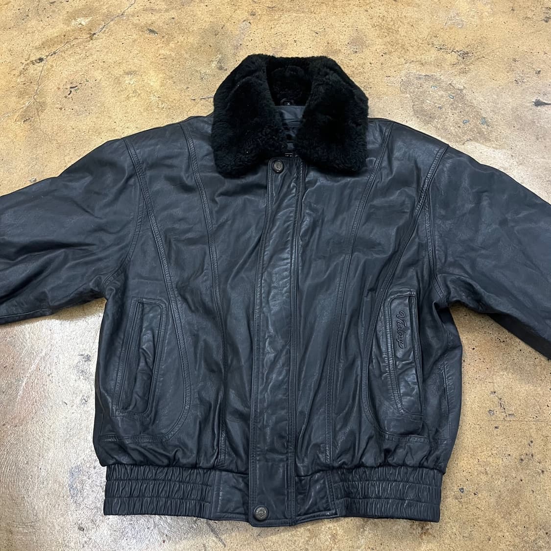 [정품/M] Victory 빅토리 빈티지 가죽 레더 자켓 b17 상품이미지3