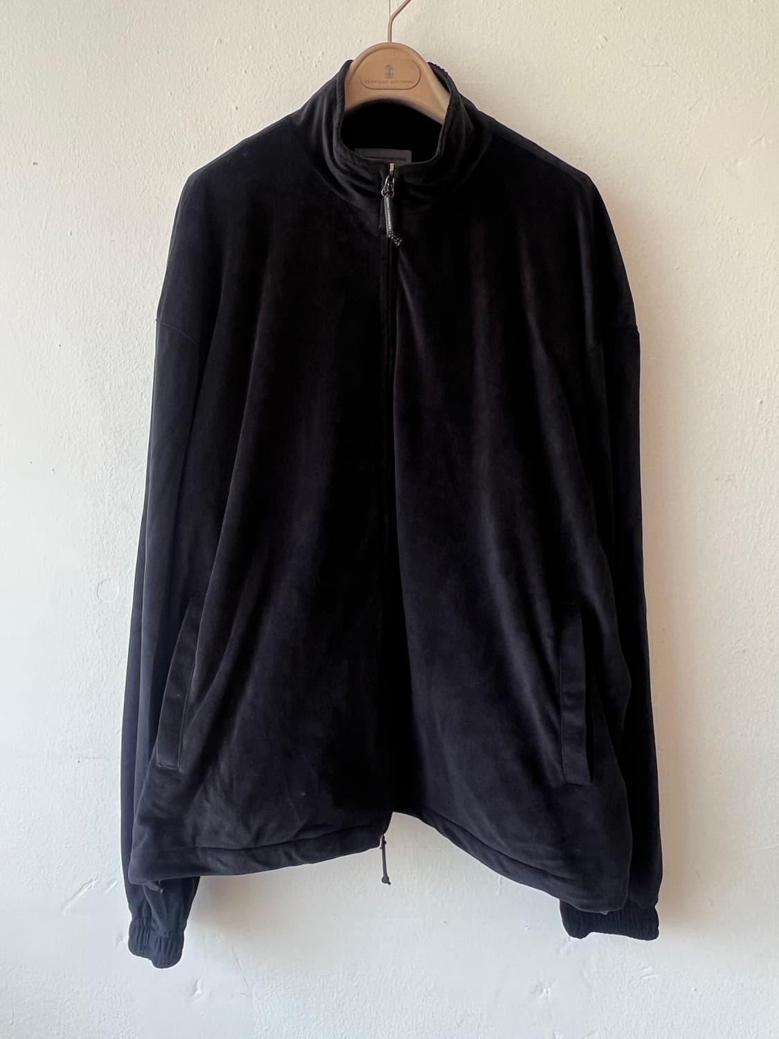 세컨모놀로그 남성 블랙 벨벳집업점퍼 트랙집업자켓 상품이미지2