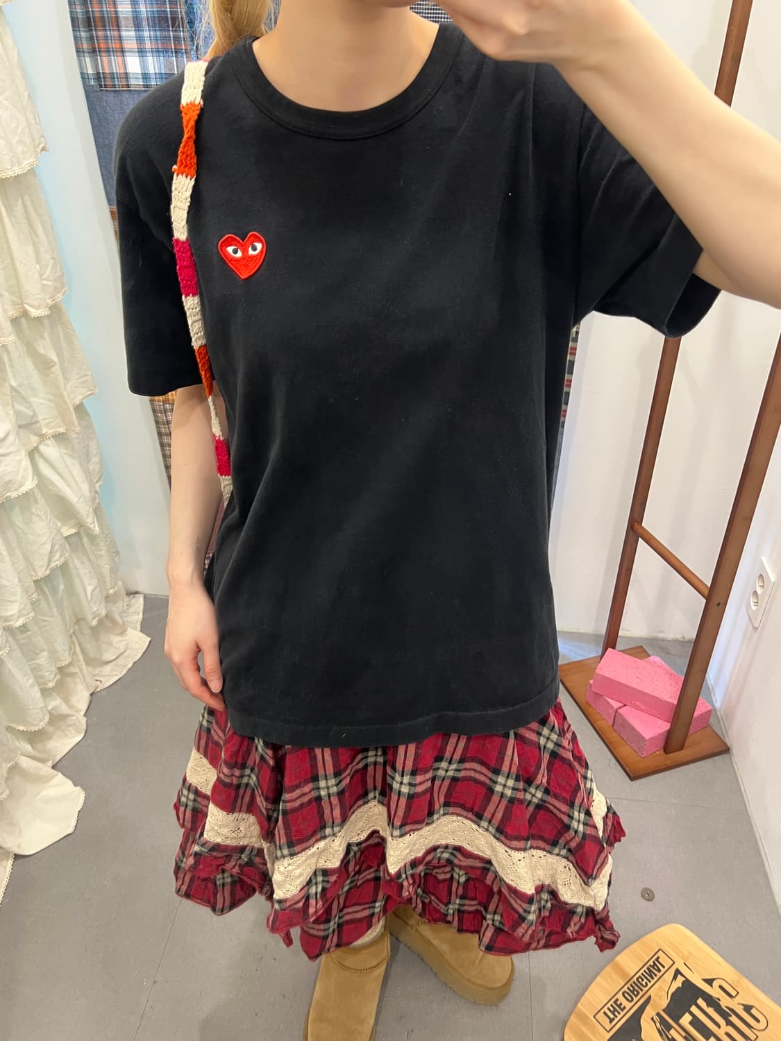 꼼데가르송 블랙 베이직 반팔티  상품이미지4