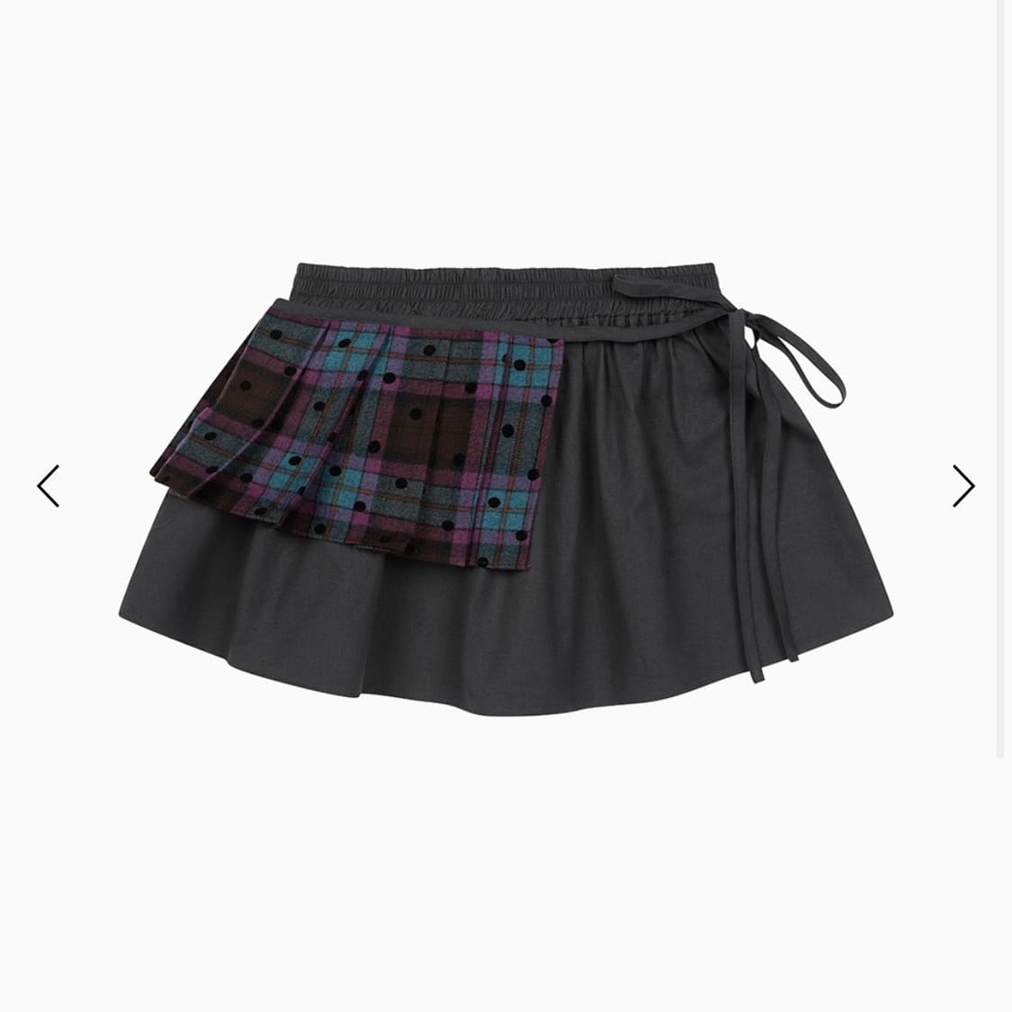 CHECK TWOWAY MINI SKIRT, PURPLE CHARCOAL 상품이미지1