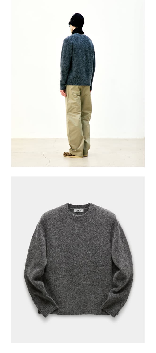 쿠어 헤어리 알파카 블렌드 크루넥 스웨터 L  상품이미지2