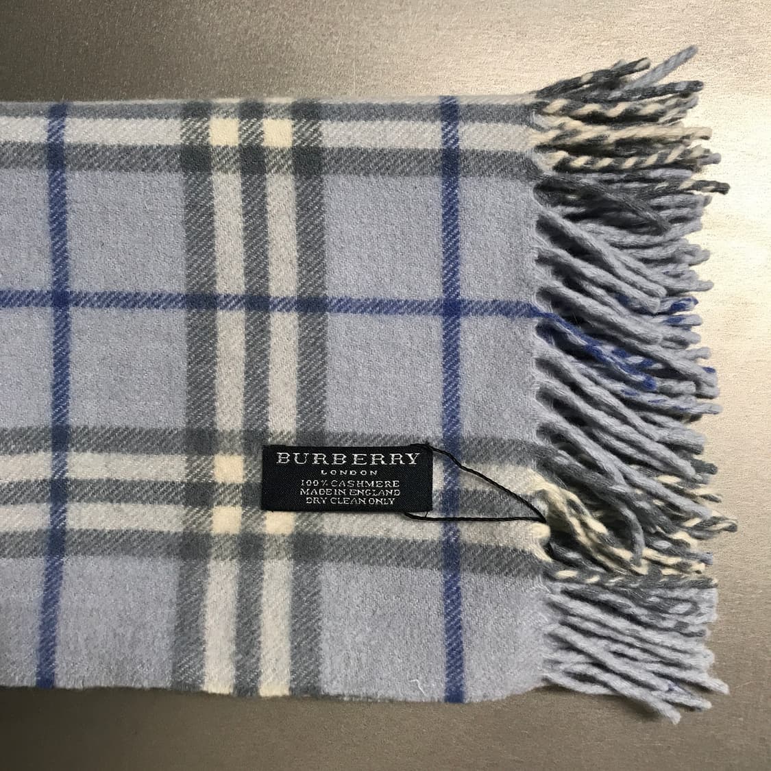 버버리 정품 캐시미어 머플러 블루 상품이미지3
