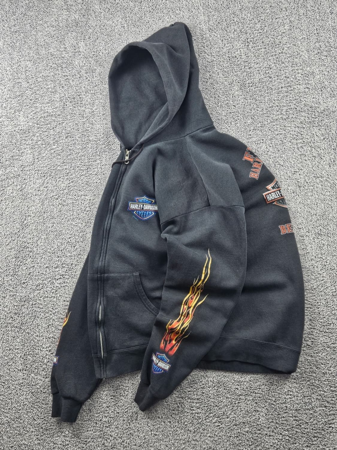 00's 할리데이비슨 플레임 프린팅 후드 집업 ( L추정 )/ 11144 상품이미지3