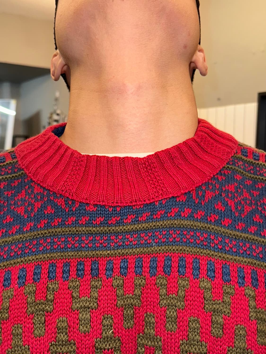 80’s Christian Dior ethnic cotton knit 상품이미지4
