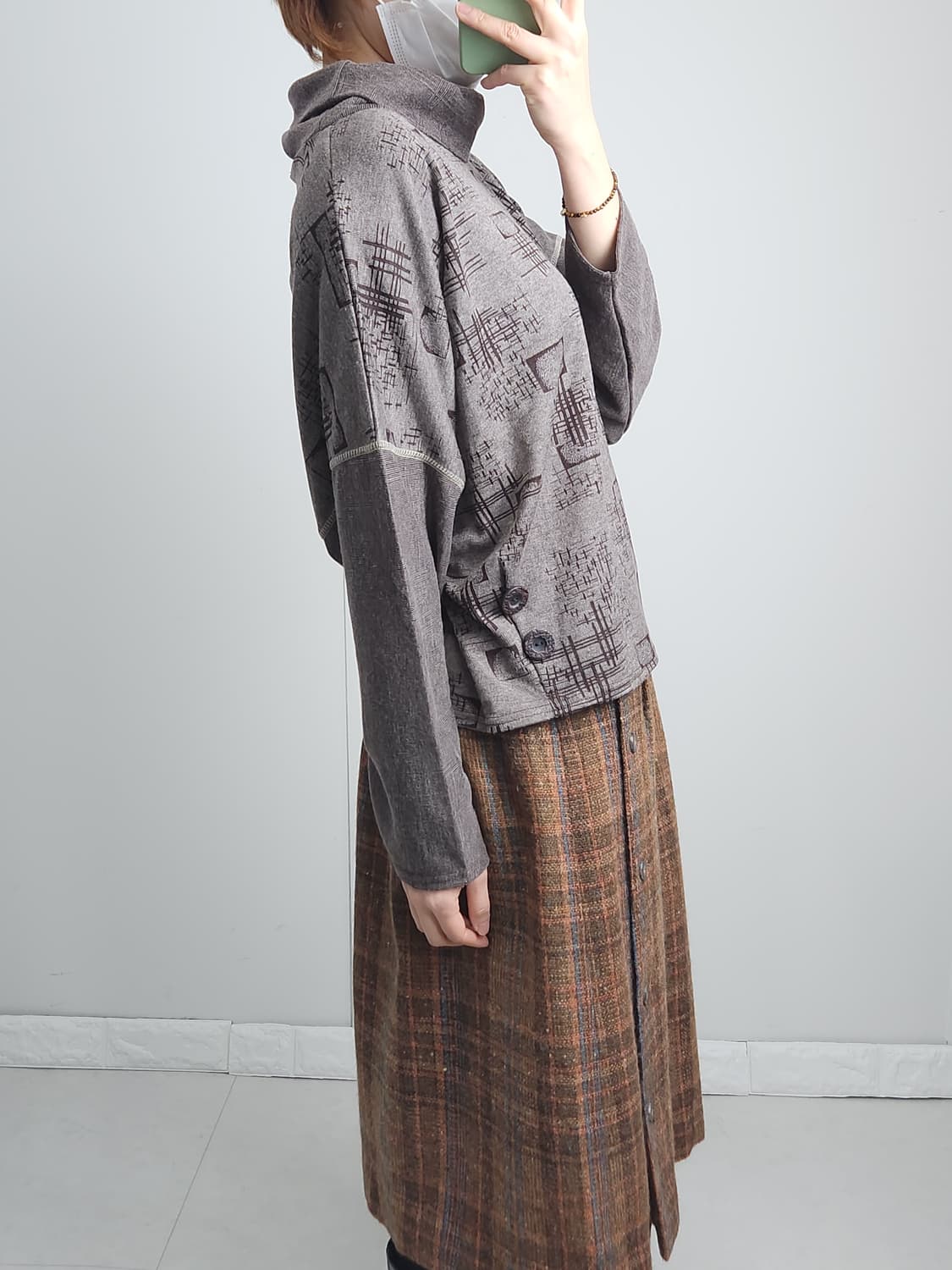 패턴 단추 탑 상품이미지4