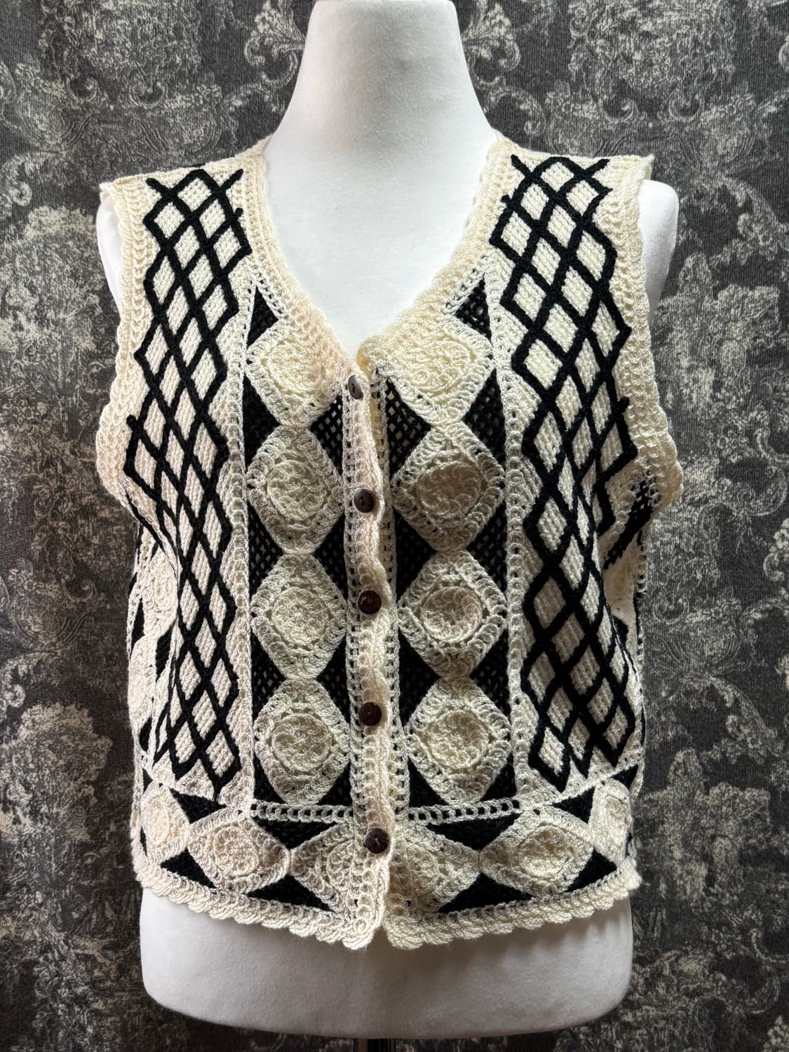 빈티지 뜨개 니트 조끼 상품이미지2