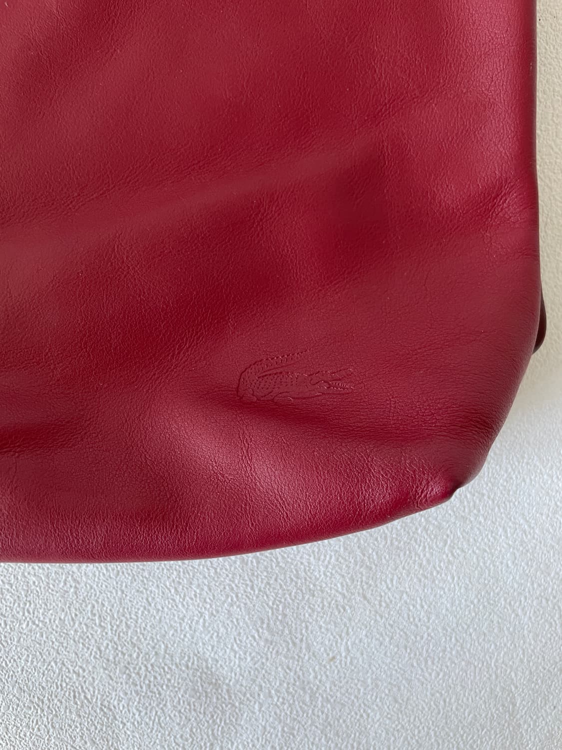 라코스테(LACOSTE) 레더 레드&버건디 토트백 상품이미지6