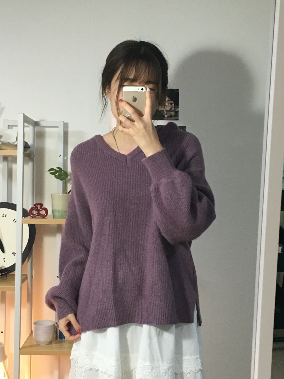 얼스뮤직 제비꽃 니트 상품이미지1