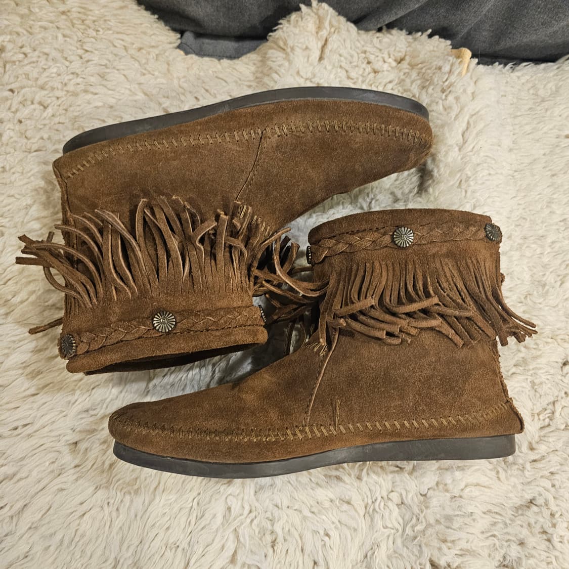 미네통카 스웨이드 웨스턴 부츠 모카신 상품이미지1