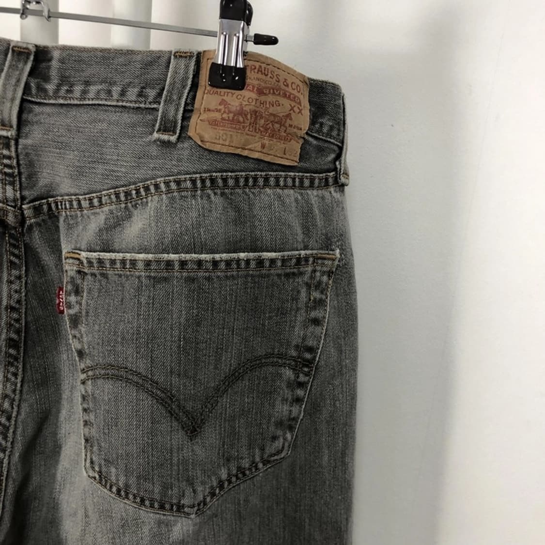 리바이스 정품 501 흑청 스트레이트 데님팬츠 상품이미지3