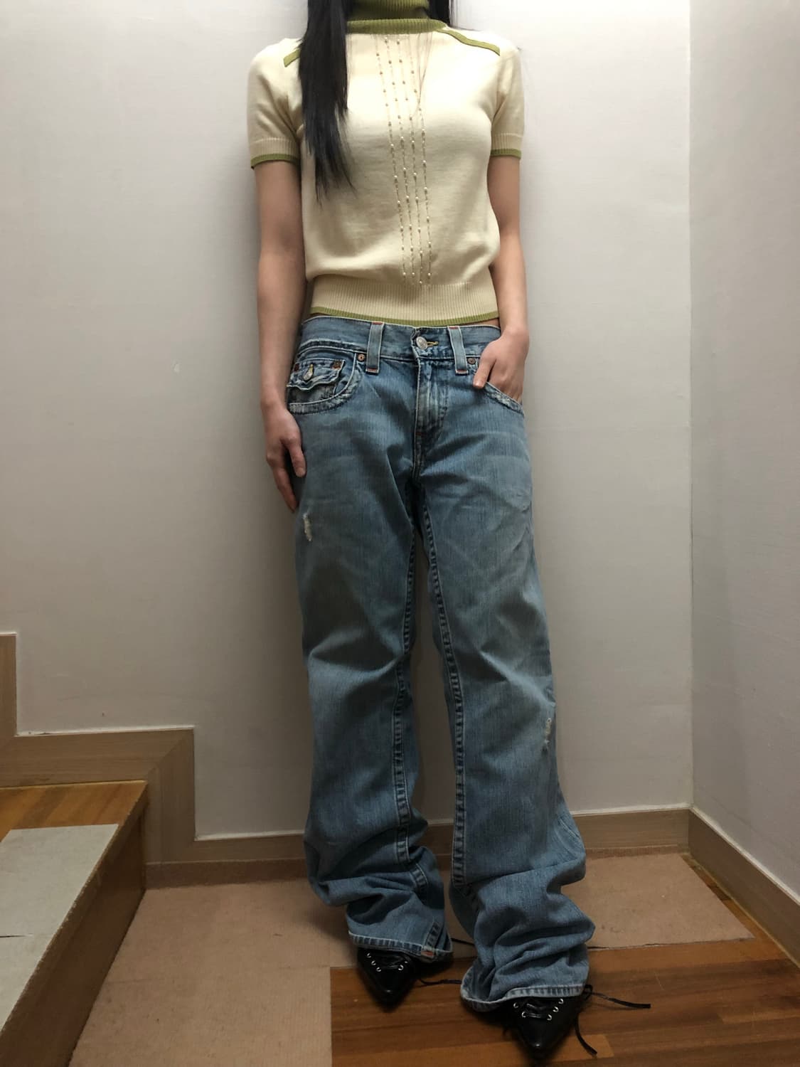 빈티지 트루릴리젼 데님 부츠컷 팬츠 상품이미지4