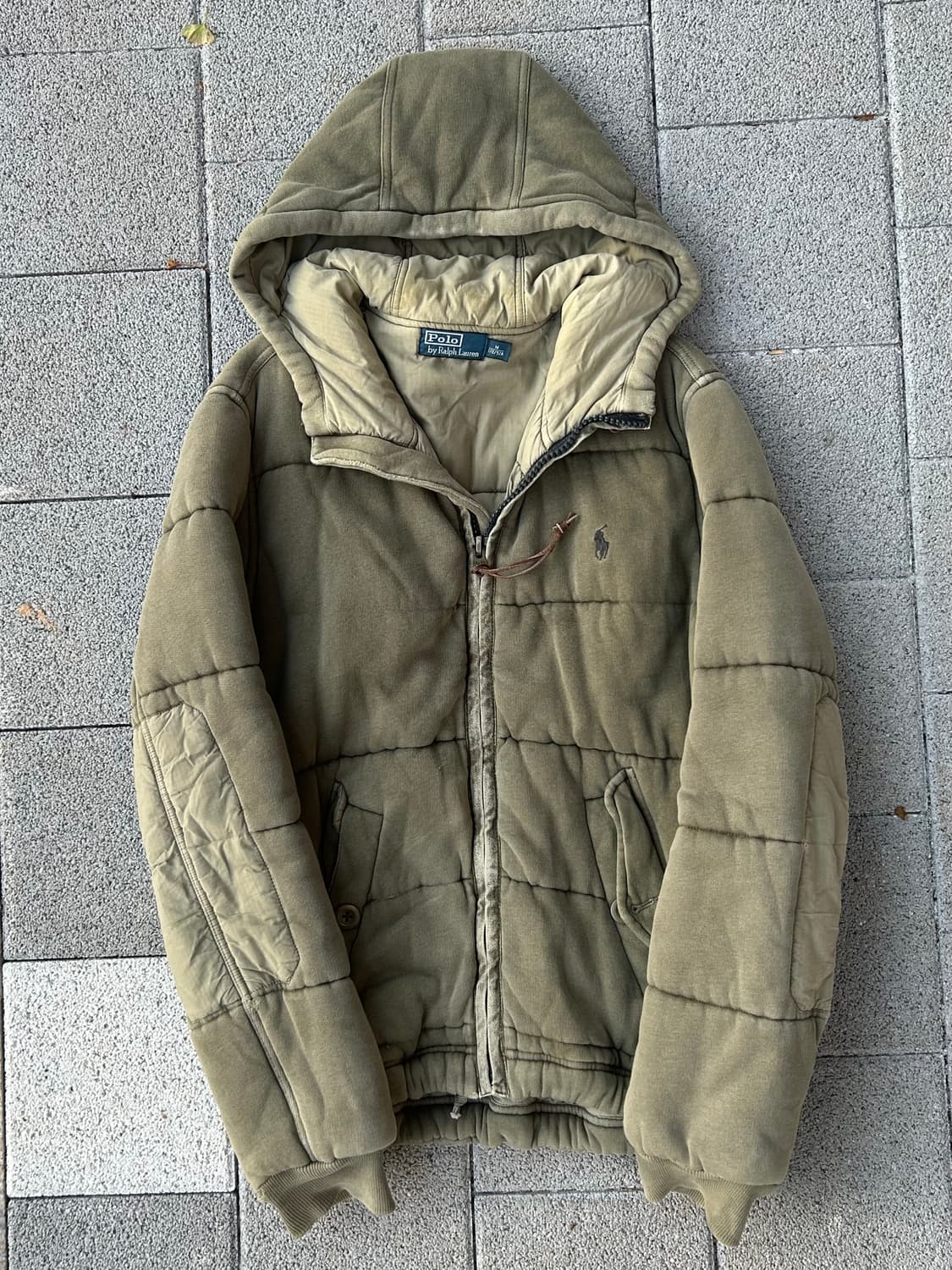 *rare* 2000s polo 폴로 카키 빈티지 워싱 패딩 상품이미지1